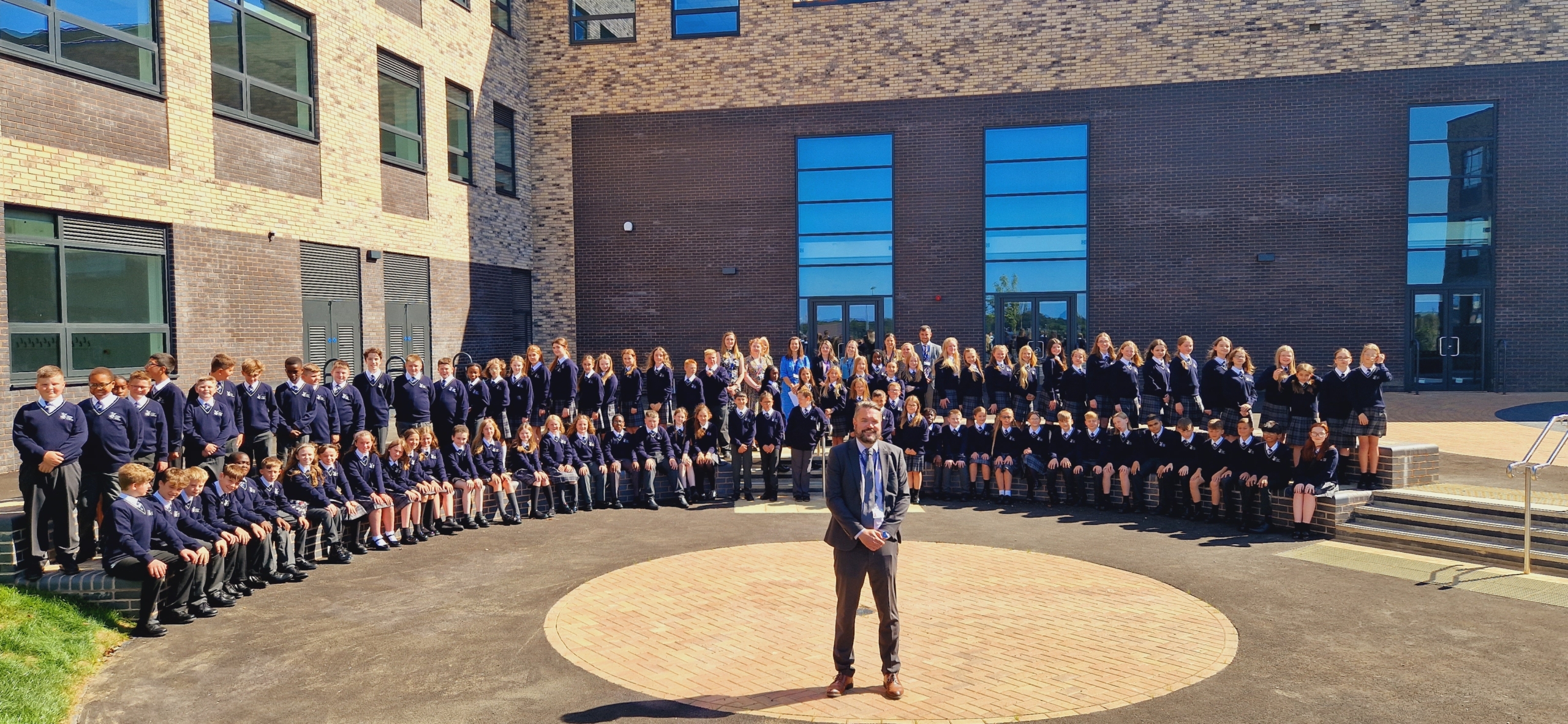 Staff and students outside Weldon Village Academy
